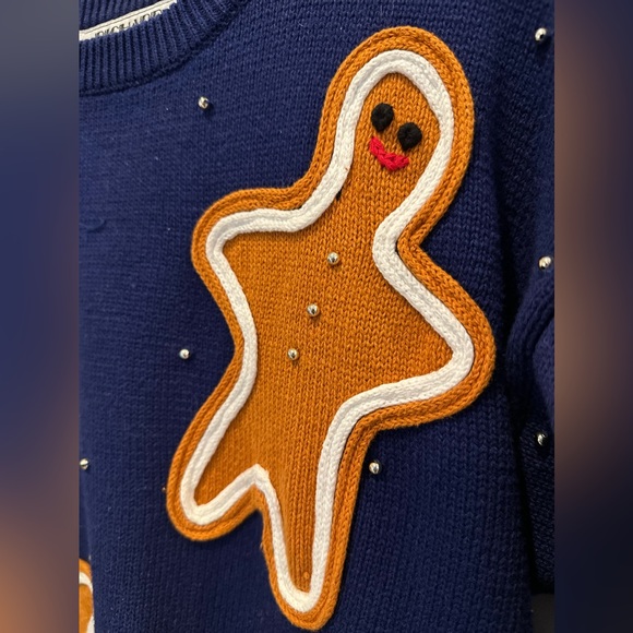 Richard Sport Vintage gingerbread man 90s Christmas sweater Sz S - Picture 3 of 8